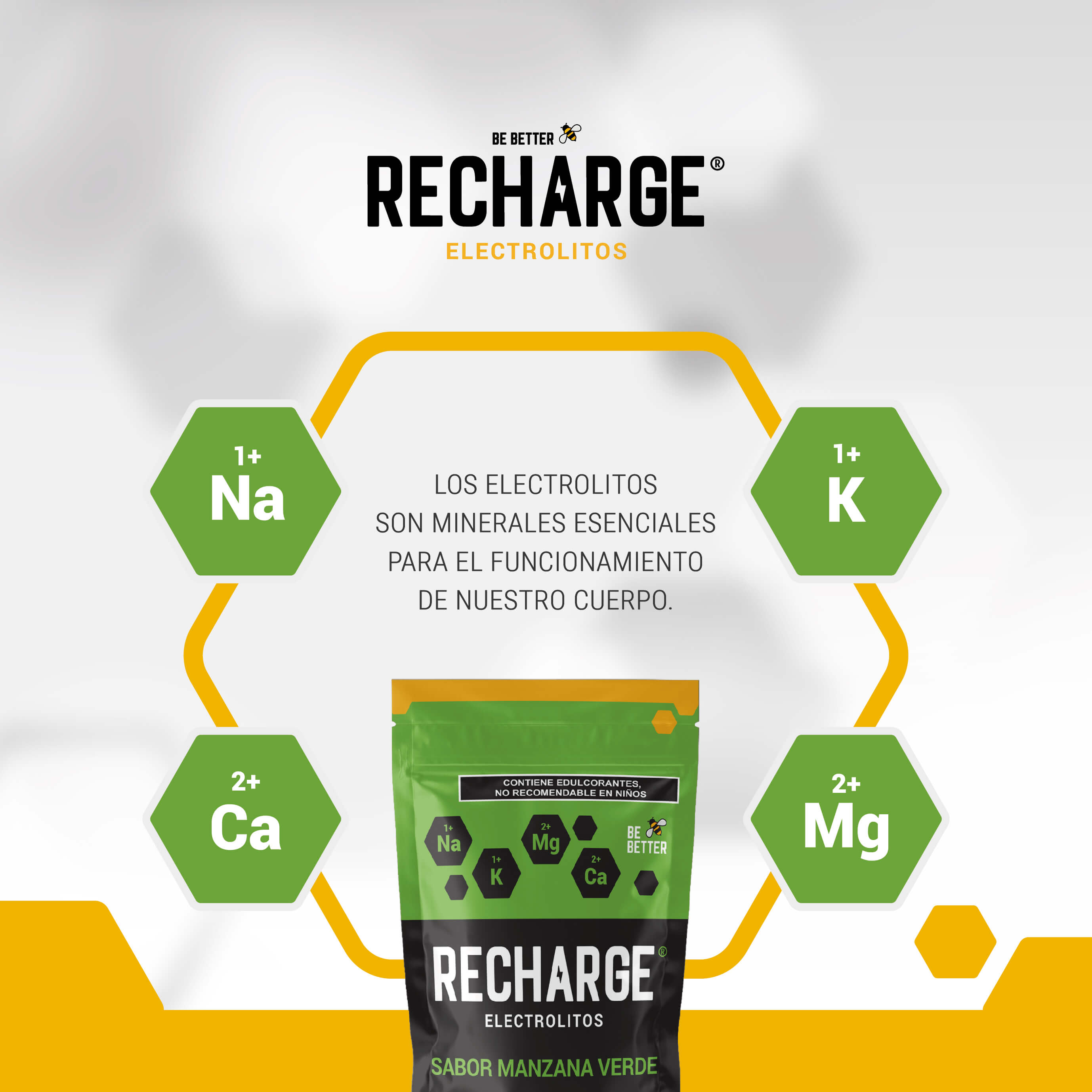 RECHARGE | Electrolitos en polvo | Manzana Verde