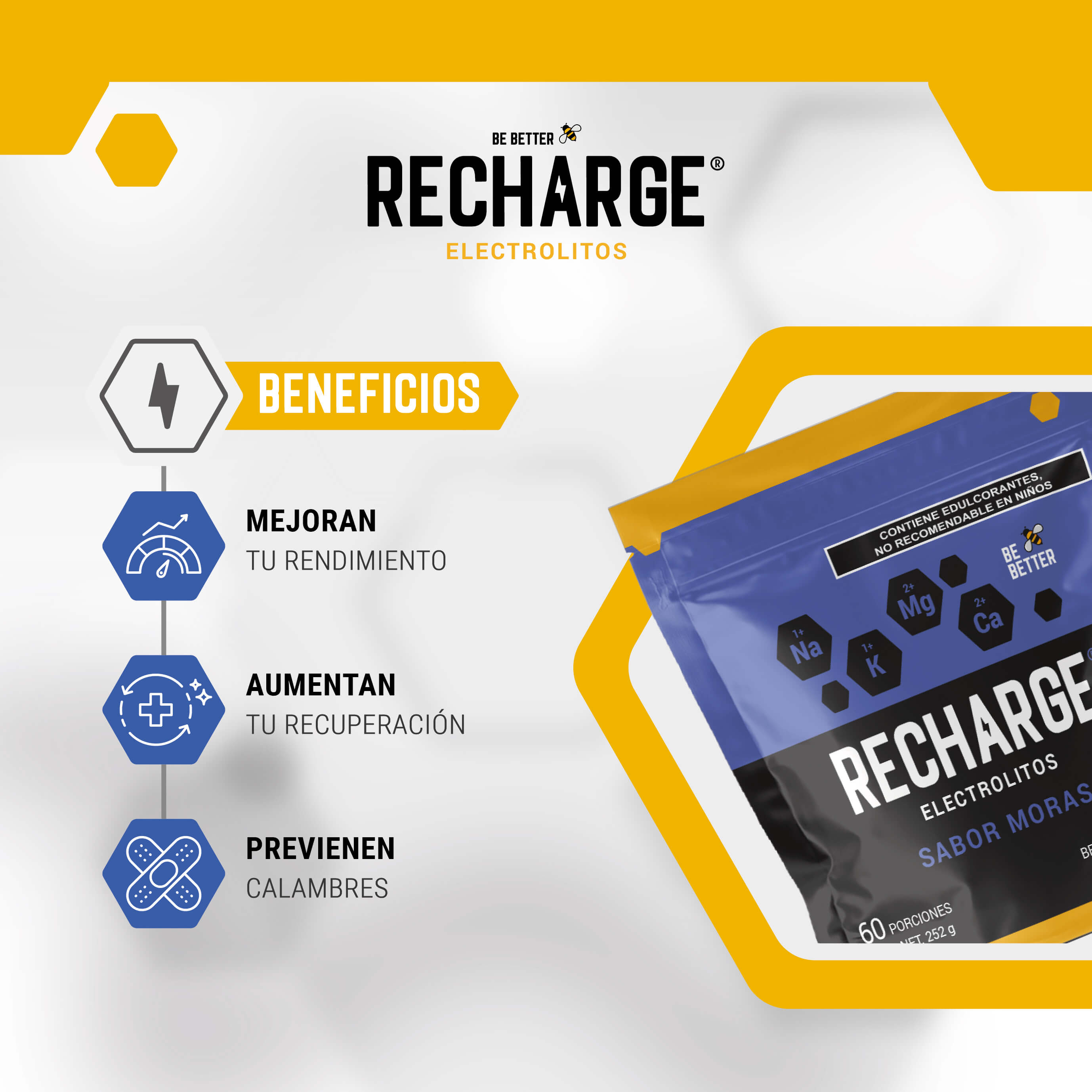 RECHARGE | Electrolitos en polvo | Moras