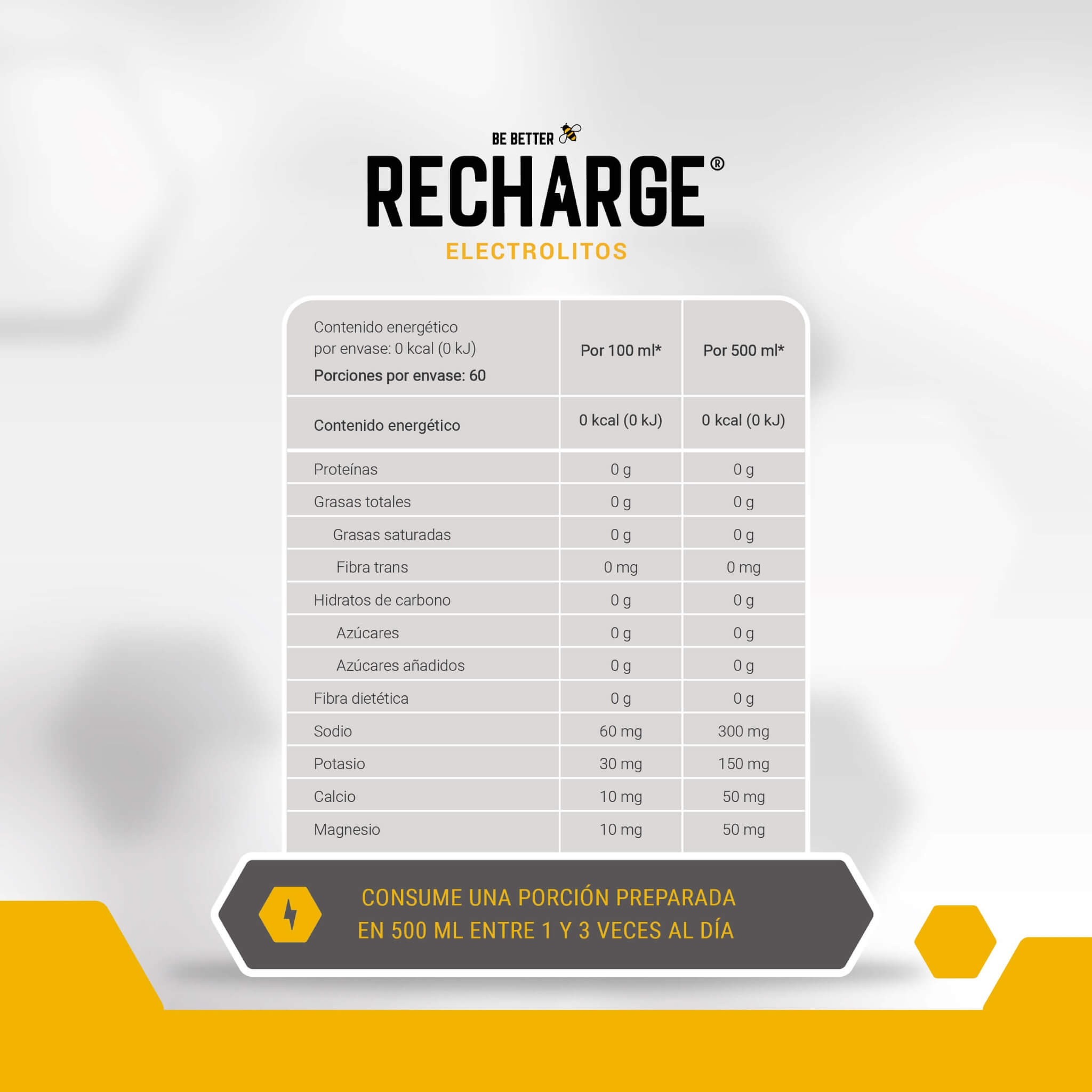 RECHARGE | Caja con 12 sobres | Electrolitos en polvo | Manzana Verde