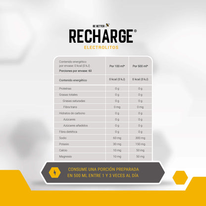RECHARGE | Caja con 12 sobres | Electrolitos en polvo | Manzana Verde
