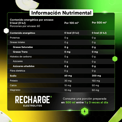 RECHARGE | Electrolitos en polvo | Manzana Verde