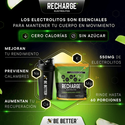 RECHARGE | Electrolitos en polvo | Manzana Verde