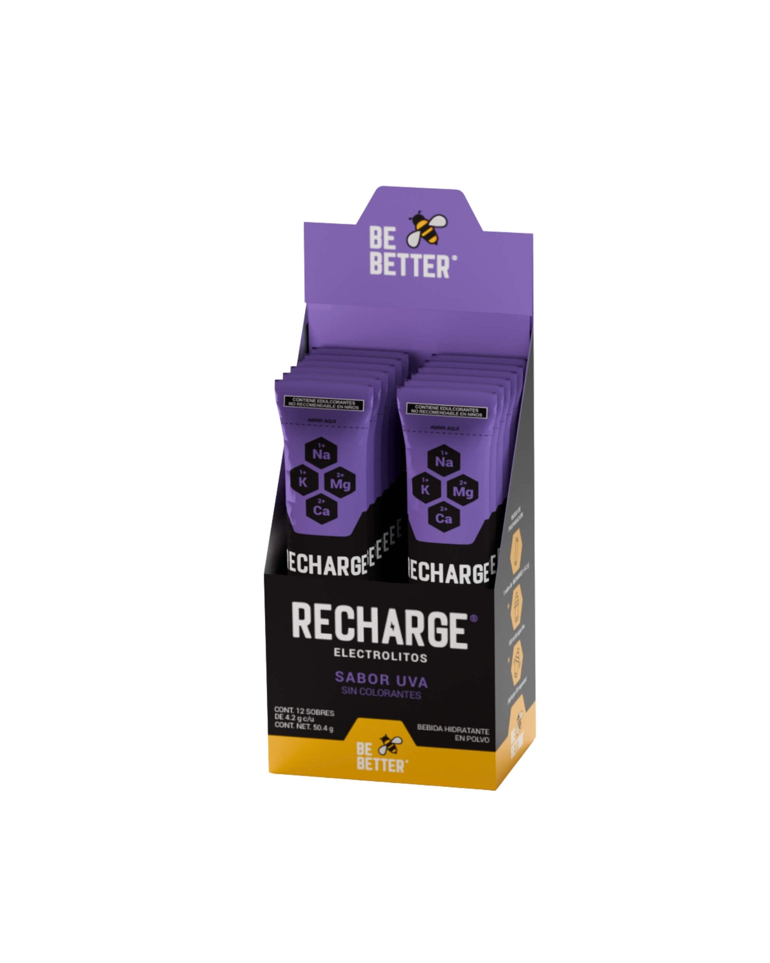RECHARGE | Caja con 12 sobres | Electrolitos en polvo | Uva