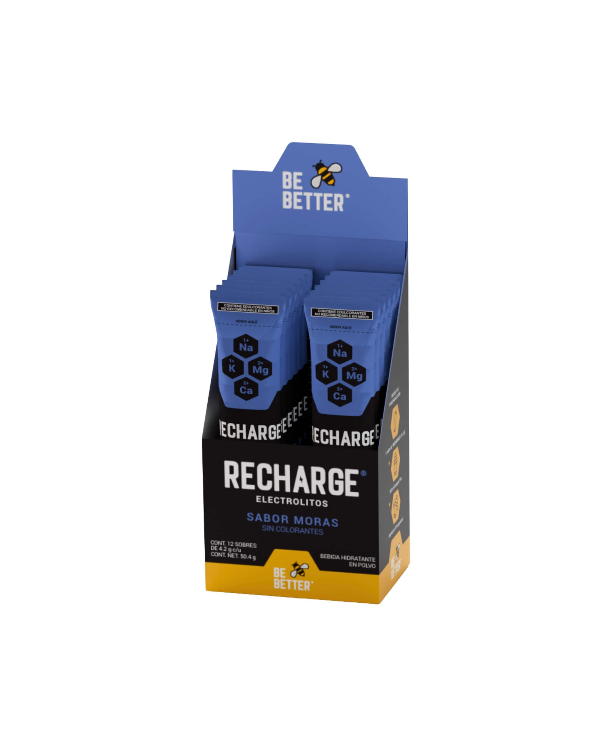 RECHARGE | Caja con 12 sobres | Electrolitos en polvo | Moras